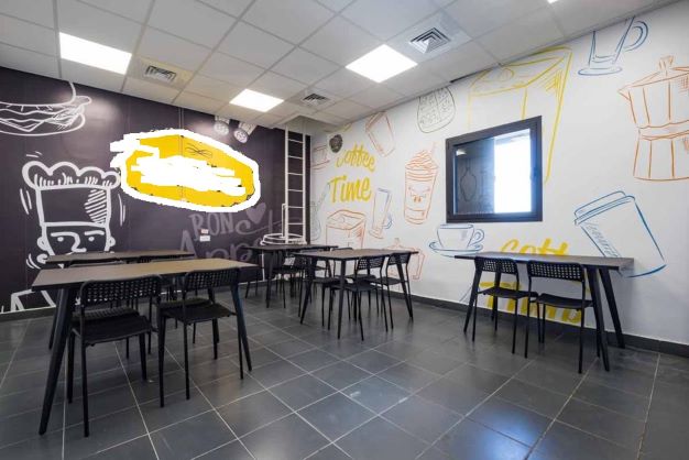 משרד הי טק להשכרה בבני ברק, מטופח ומעוצב אדריכלית, פינת אוכל