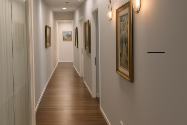 188 מ"ר במגדל מרכזי ליד בית משפט השלום, קומה גבוהה, נוף לים- מסדרון